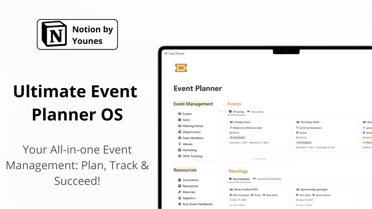 Notion Event Planner OS screenshot 1