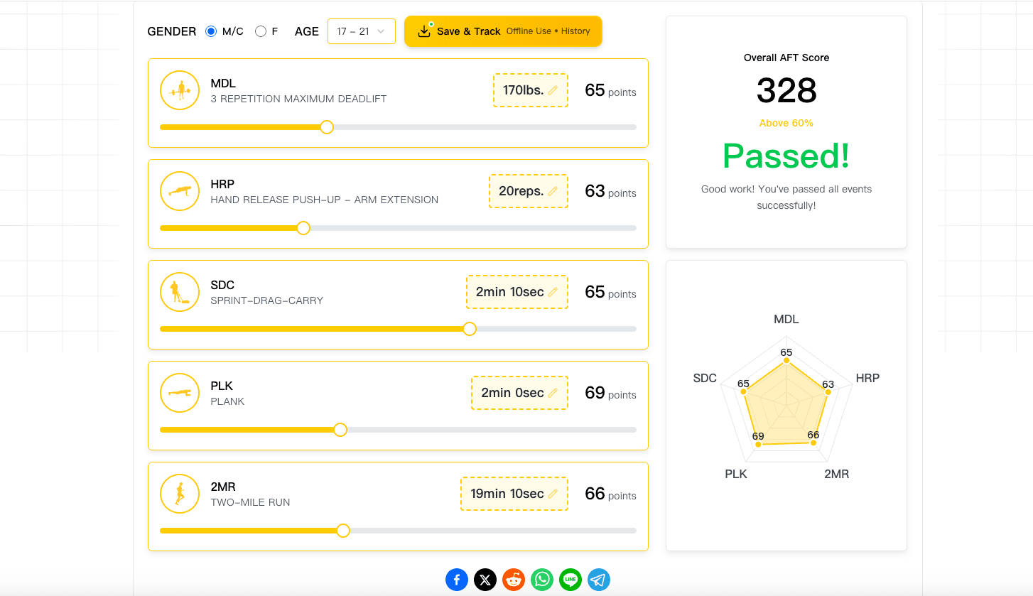 AFT Calculator screenshot 1