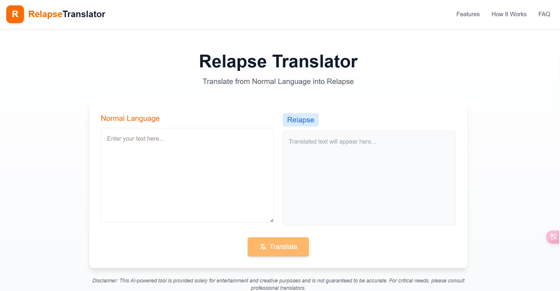 relapse translator screenshot 1