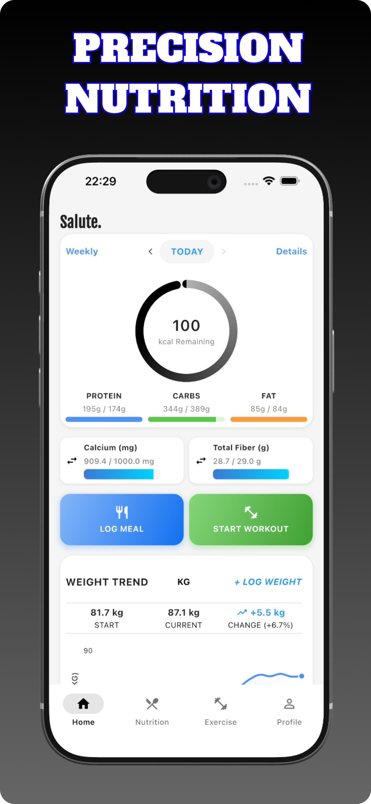 Salute - Smart Calorie Tracker screenshot 1