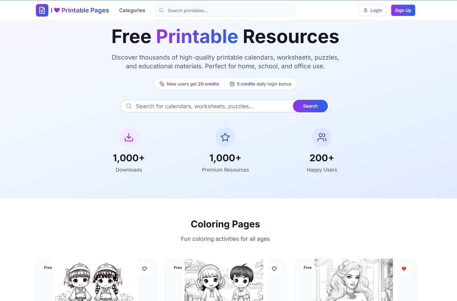 I Love Printable Pages screenshot 1