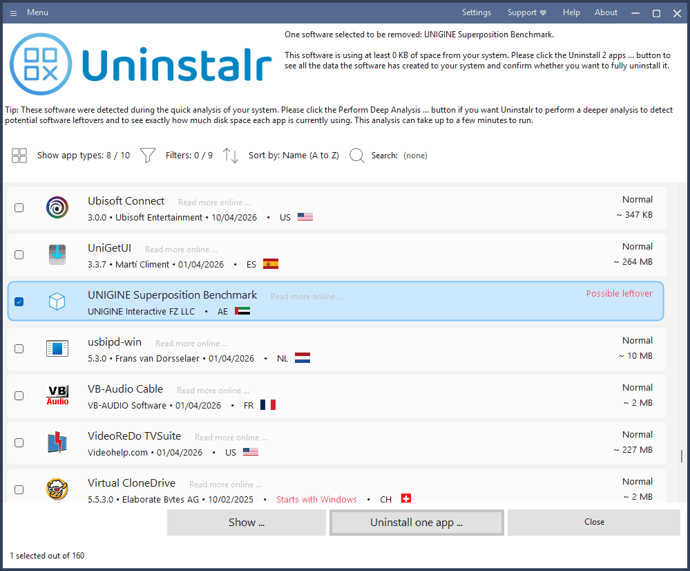 Uninstalr screenshot 1
