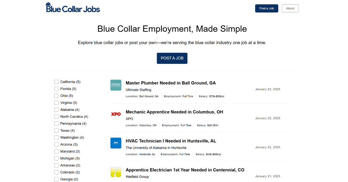 BlueCollarJobs.com screenshot 1