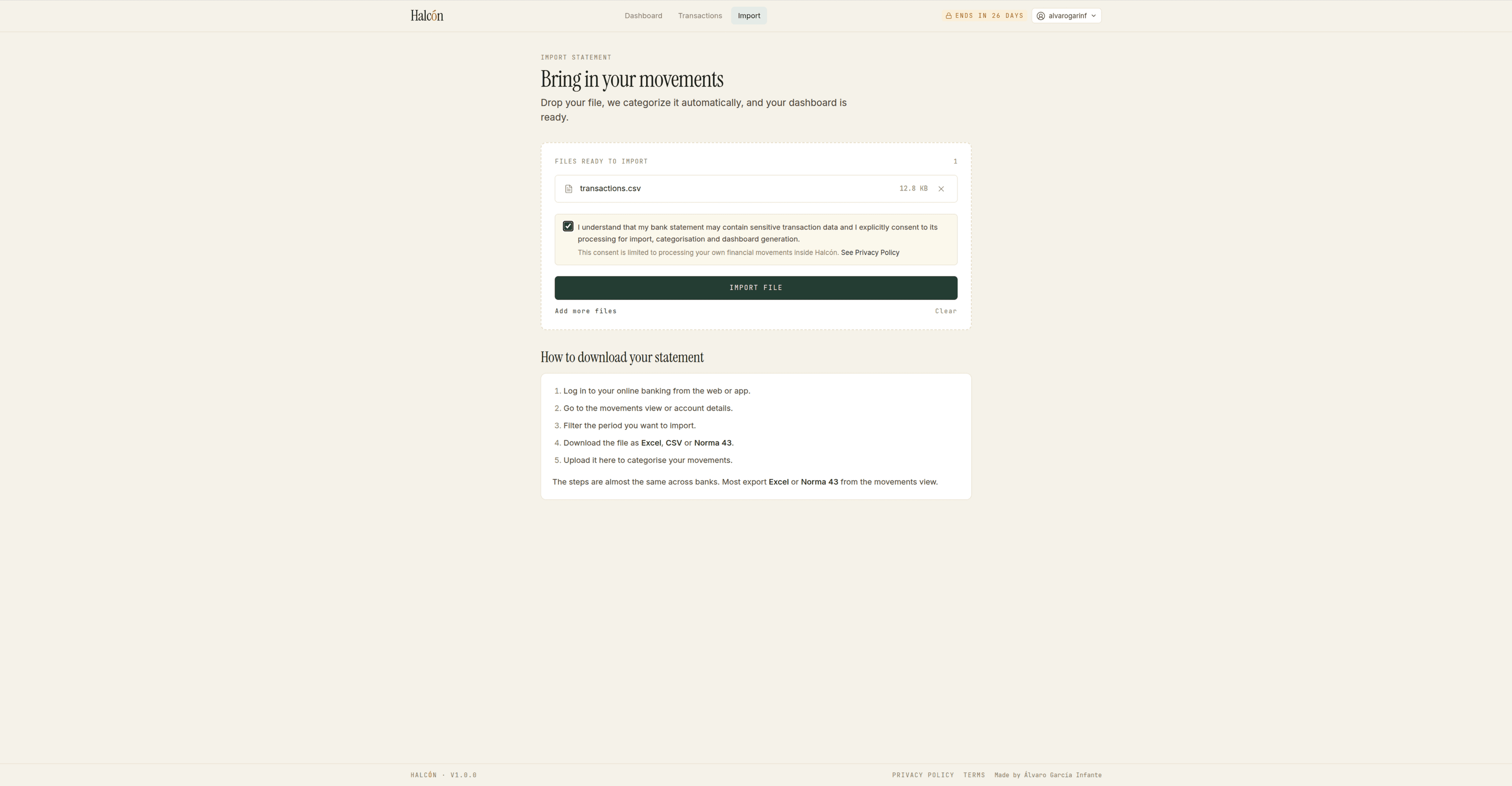 Halcón screenshot 1