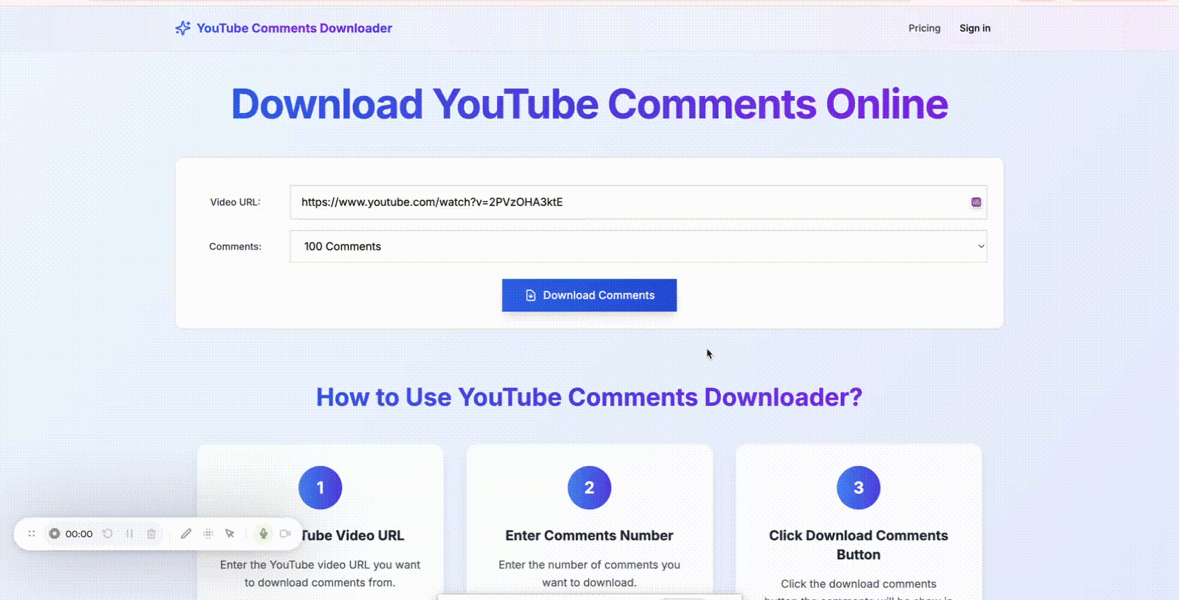 Download YouTube Comments Online screenshot 1
