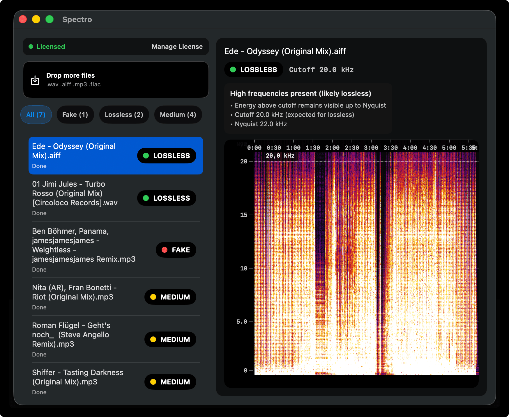 Spectro screenshot 1