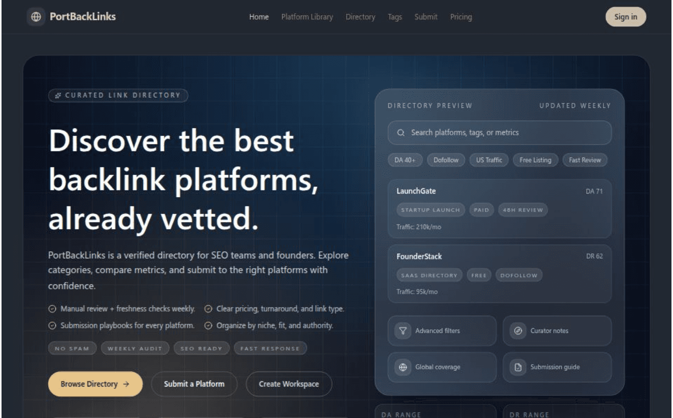 PortBackLinks screenshot 1