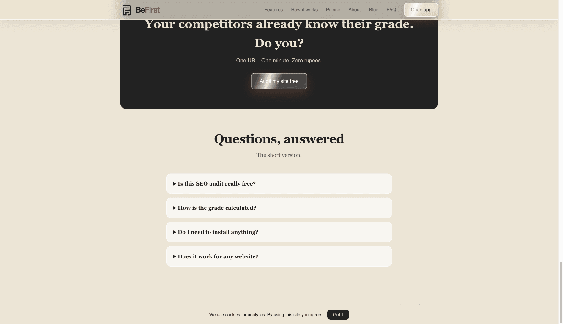 BeFirst SEO screenshot 1
