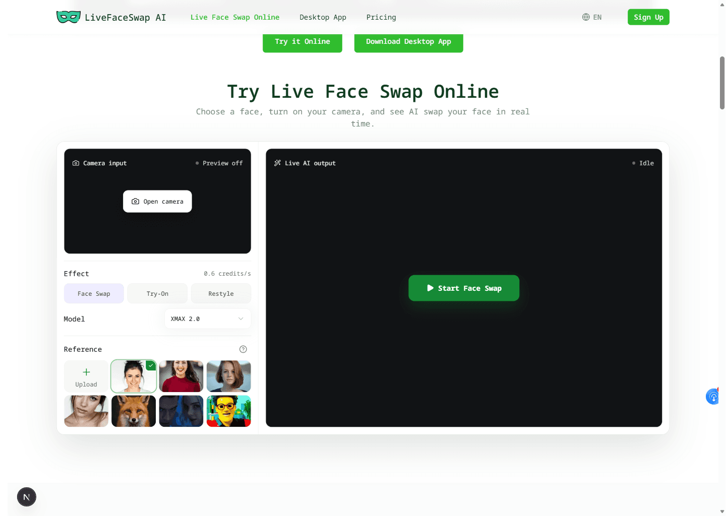 LiveFaceSwap AI Online screenshot 1