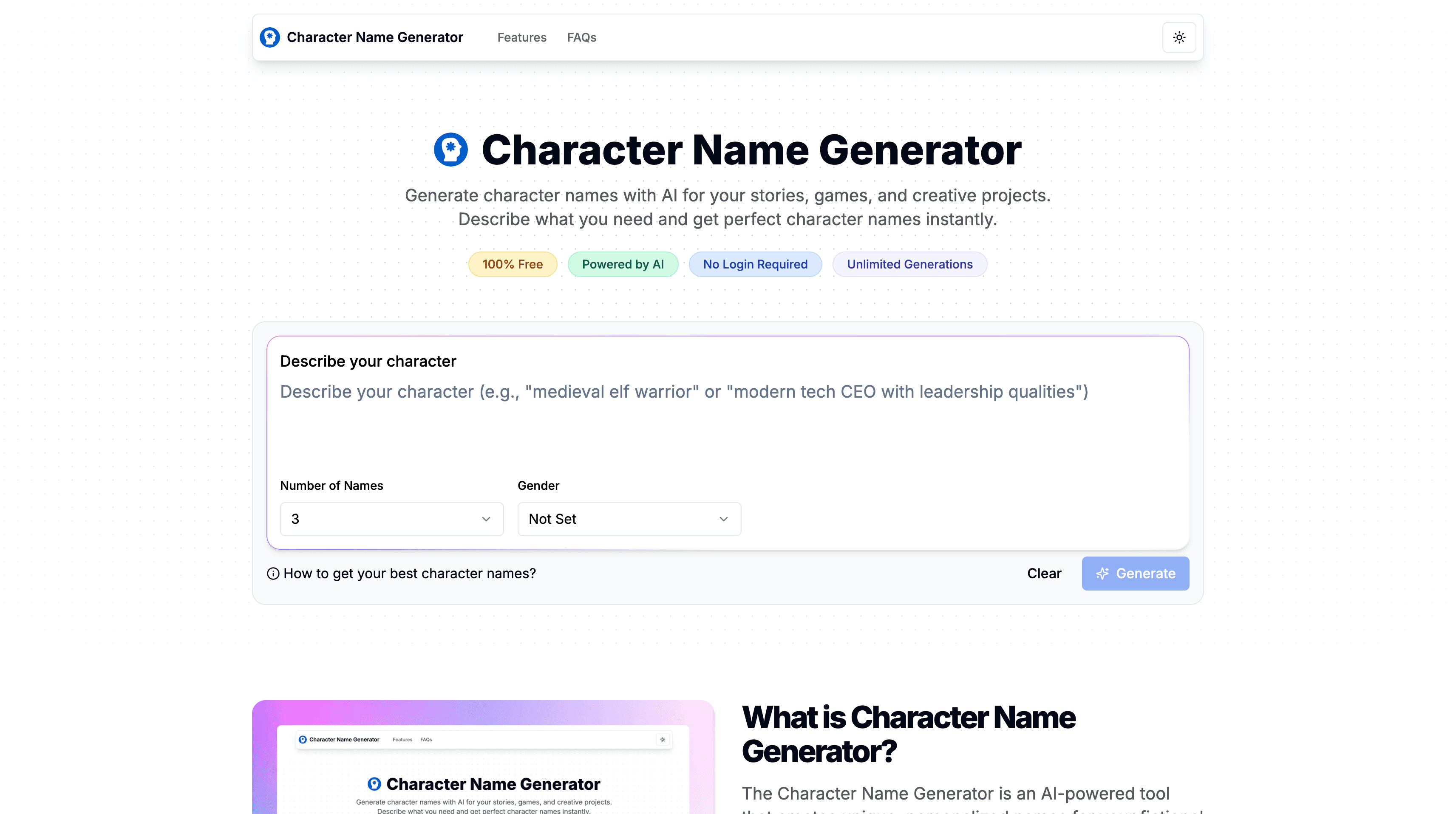 Character Name Generator screenshot 1