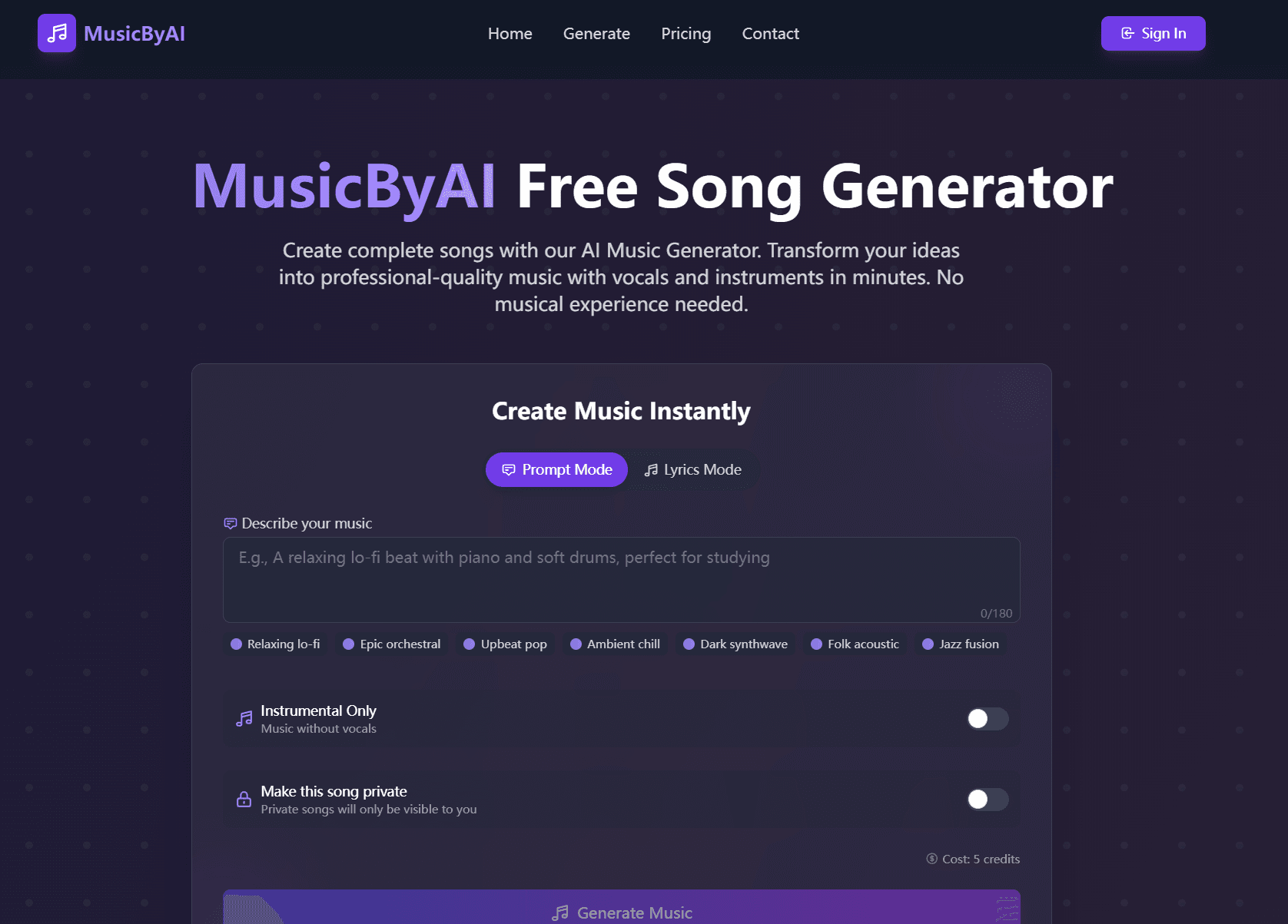 MusicByAI screenshot 1