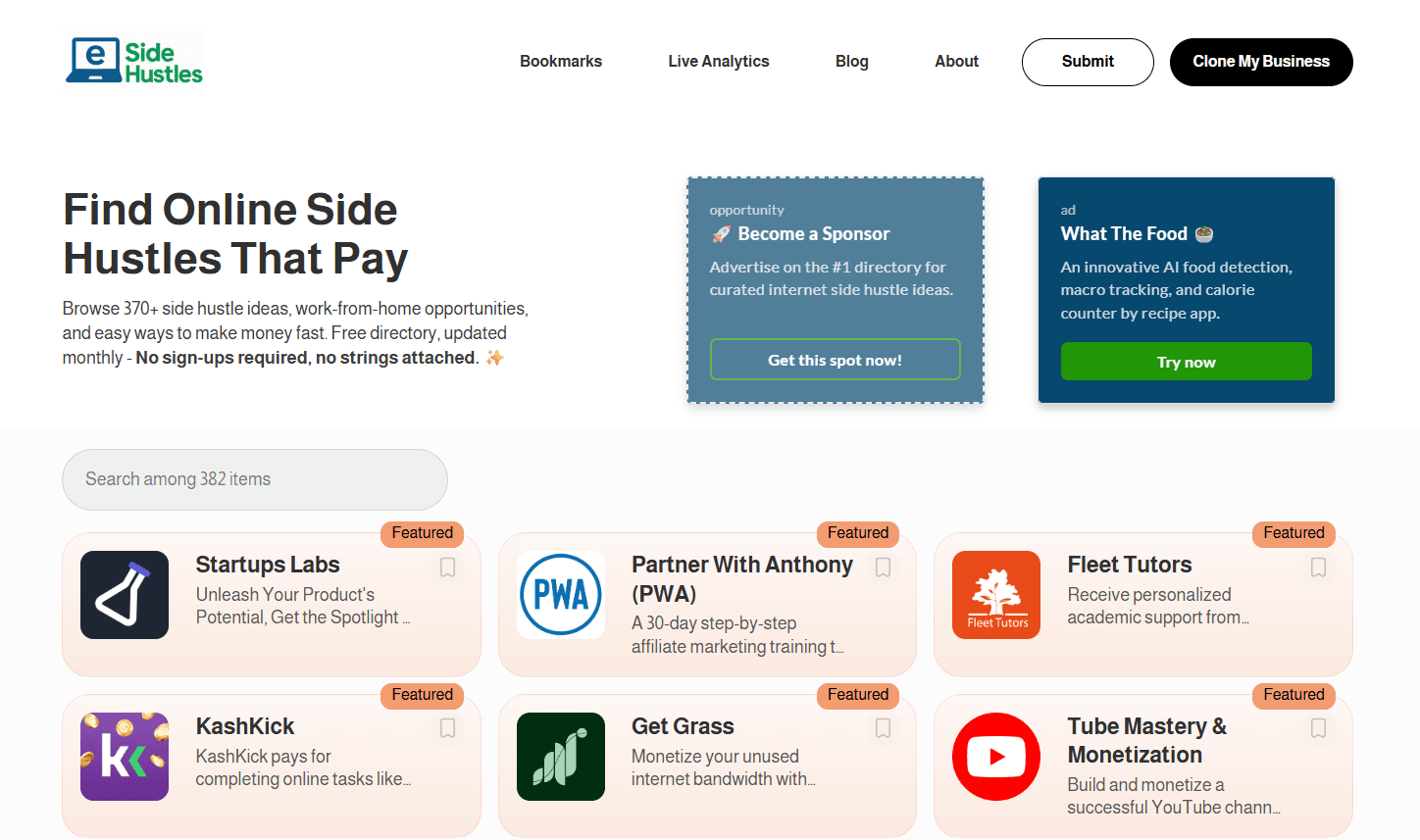 eSideHustles screenshot 1