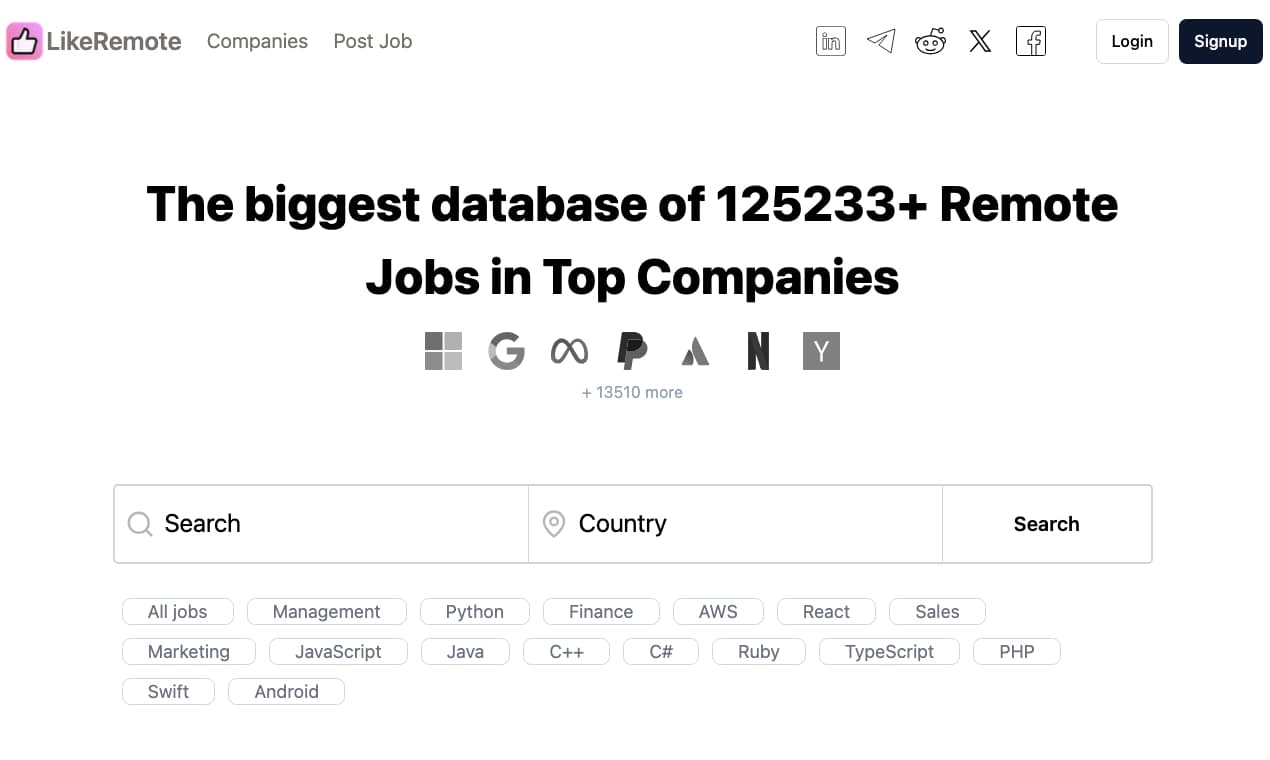 LikeRemote.com - Find only remote jobs screenshot 1