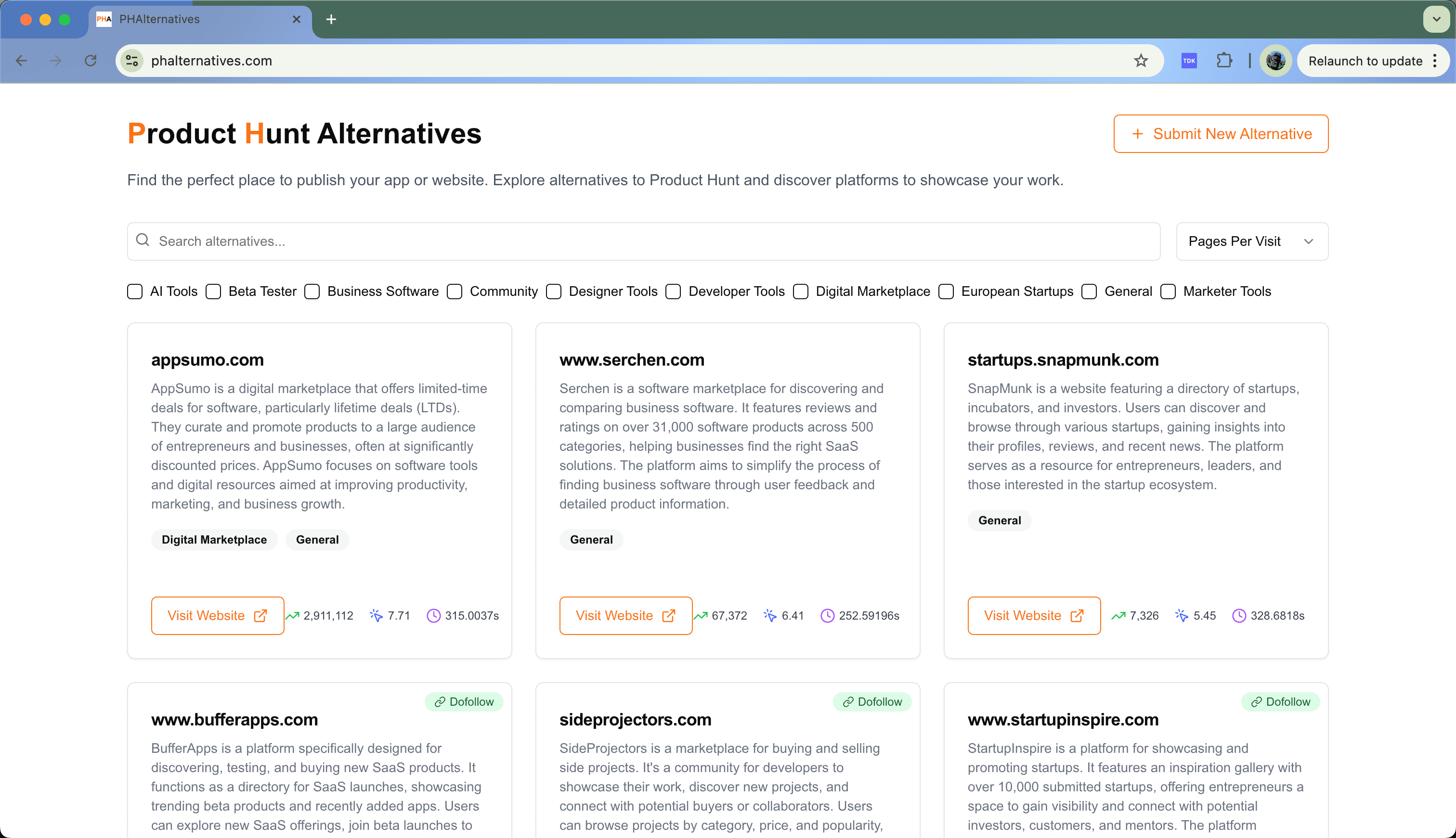 PHAlternatives screenshot 1