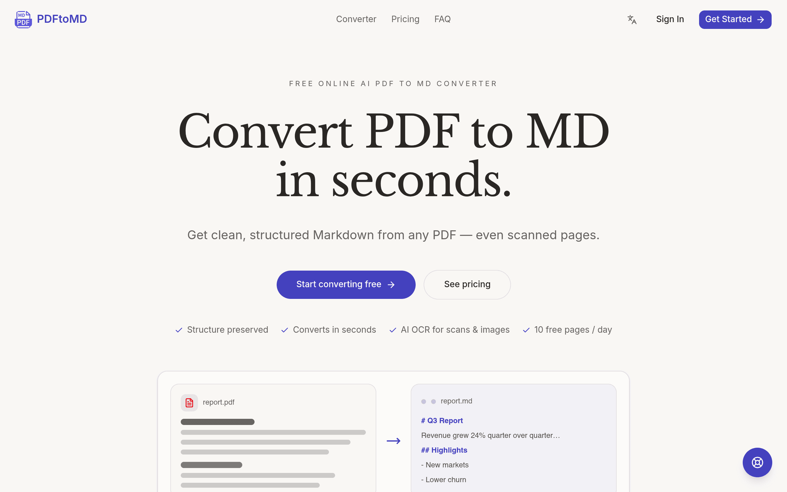 PDFtoMD screenshot 1
