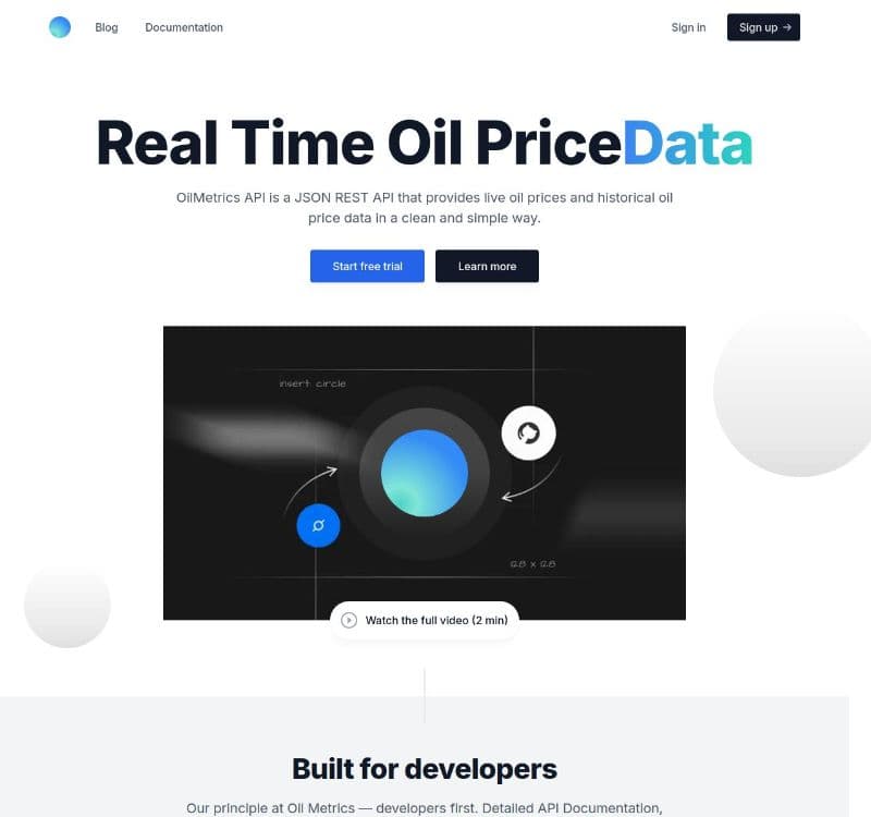 Oil Metrics API screenshot 1