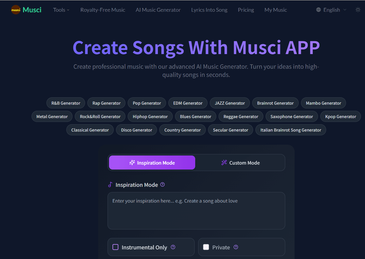 Musci APP screenshot 1