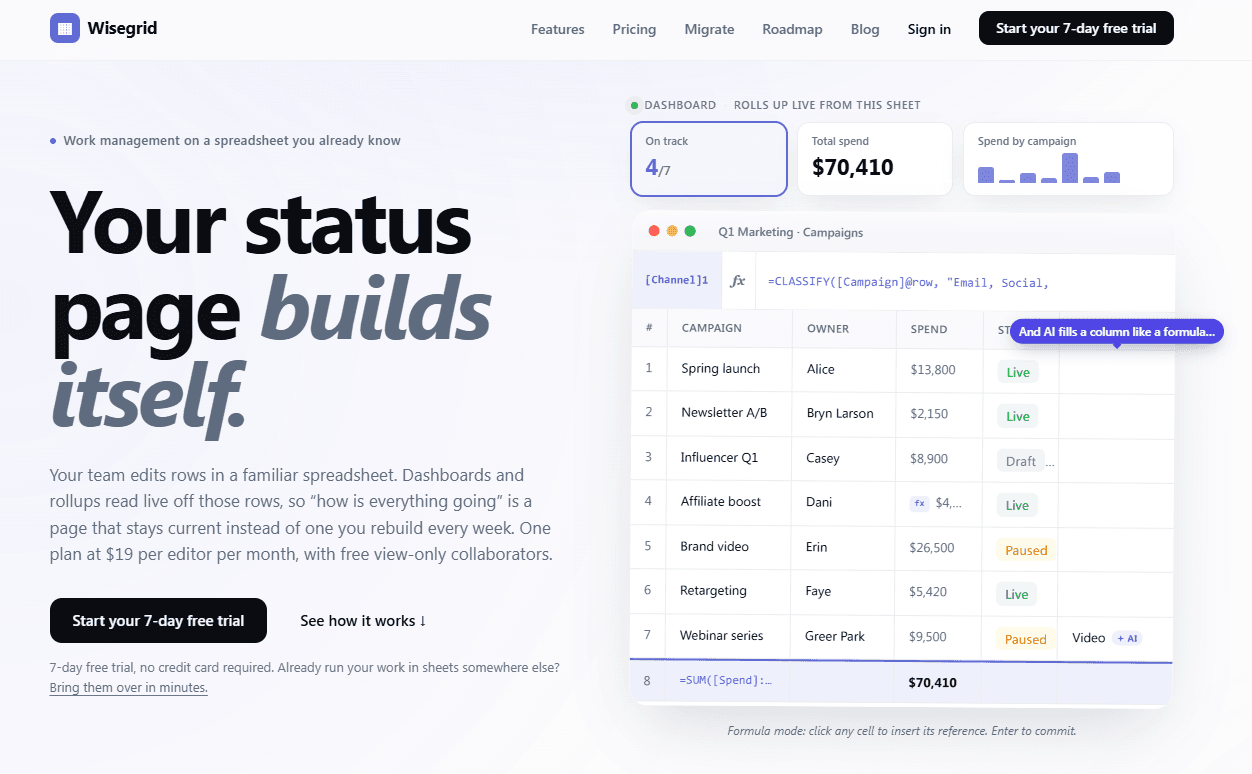 Wisegrid.co screenshot 1