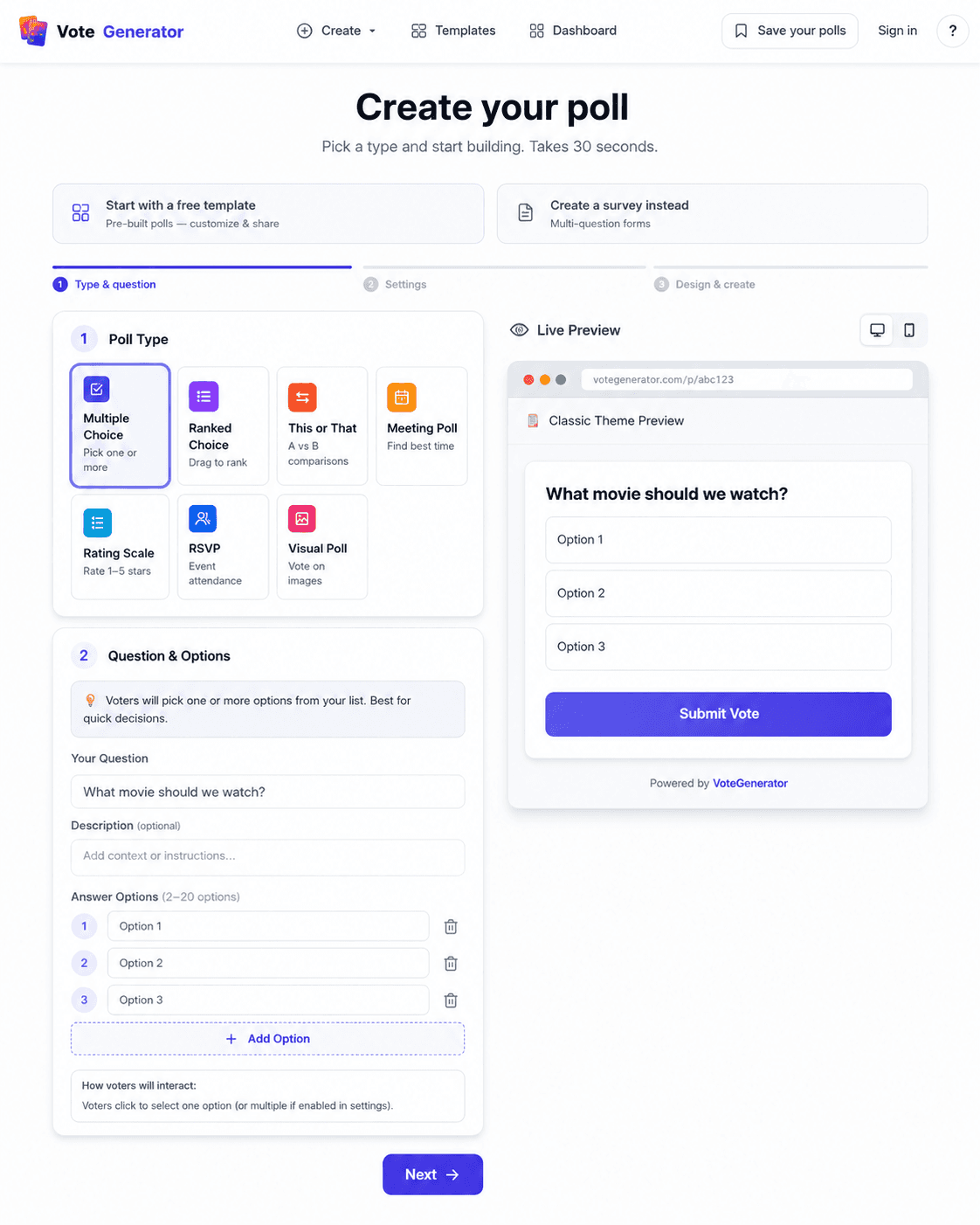 VoteGenerator screenshot 1