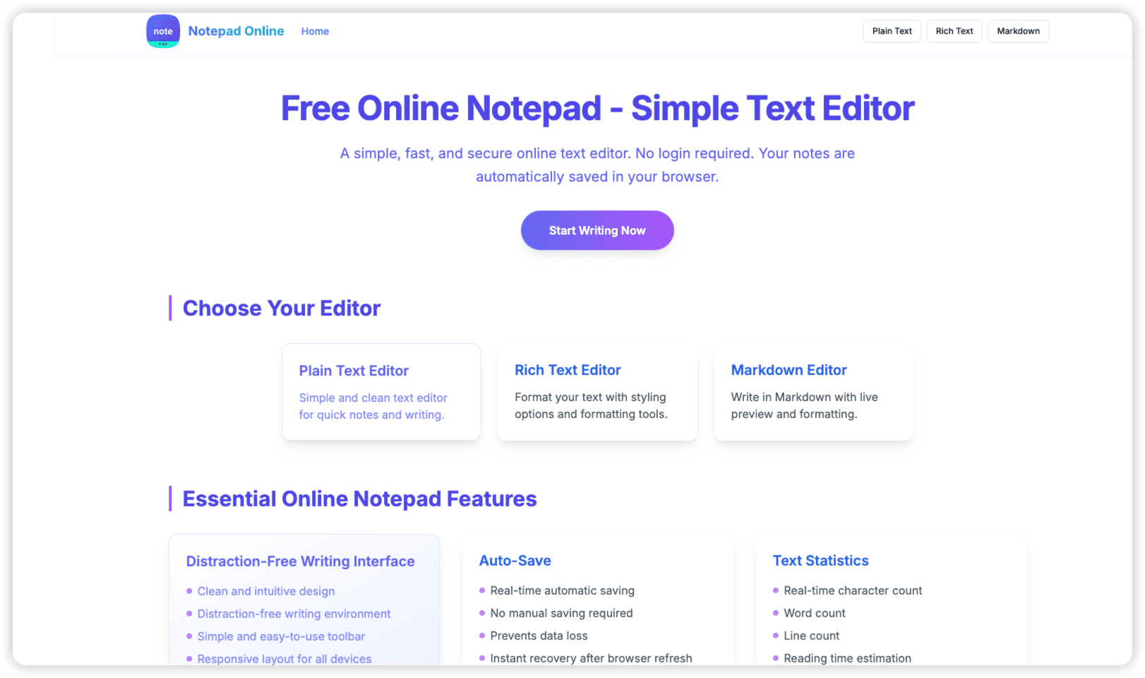 notepad-online screenshot 1