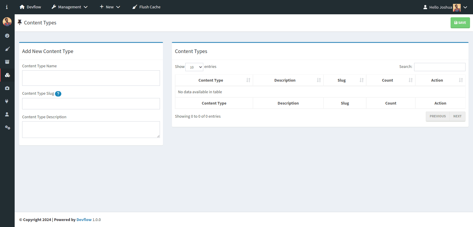 Devflow CMS screenshot 1