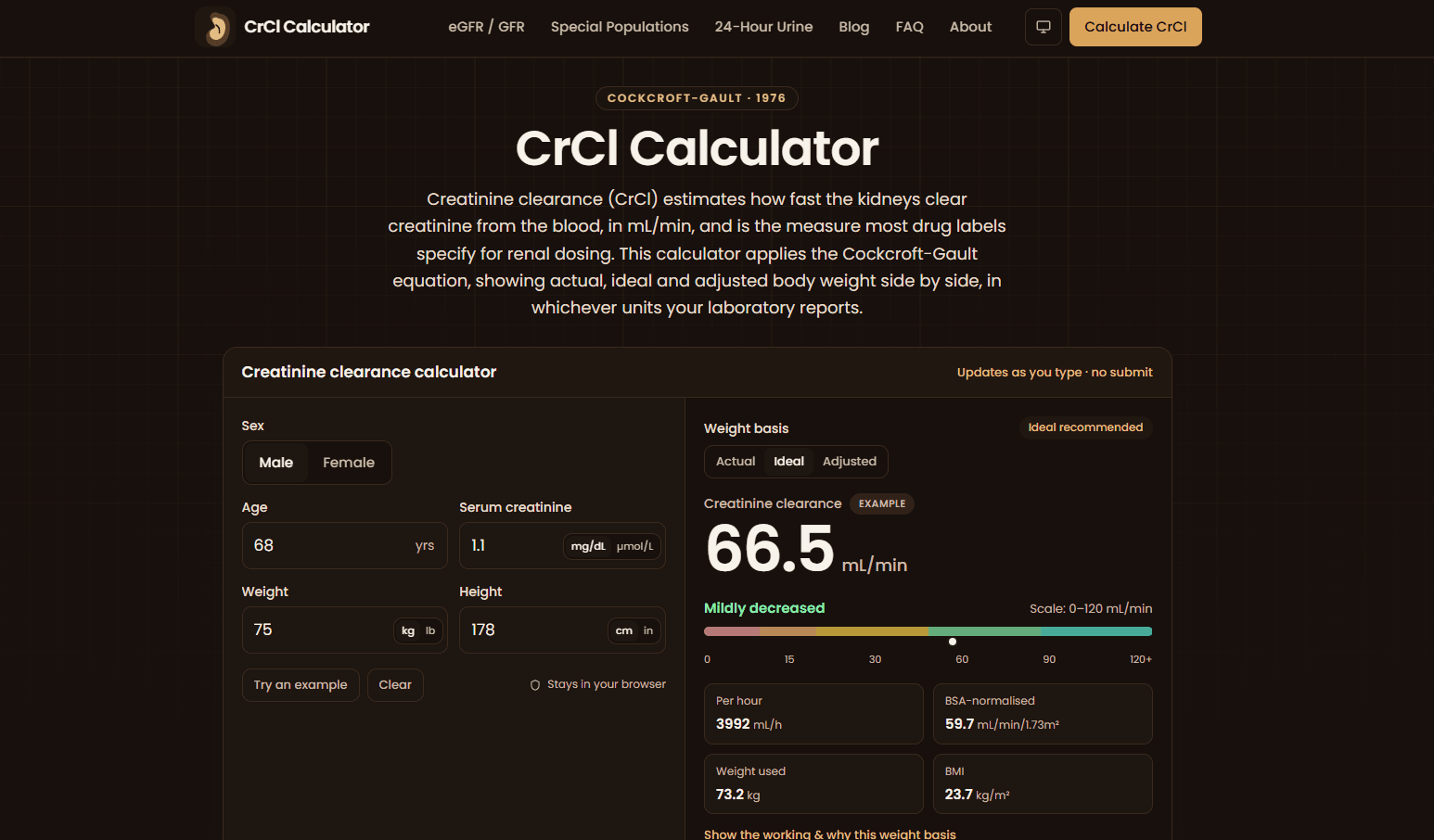 CrCl Calculator screenshot 1