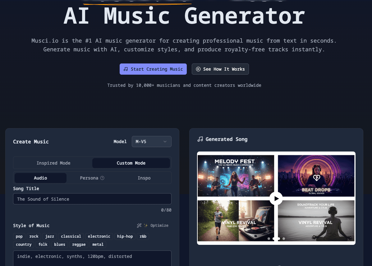 Musci.io  screenshot 1