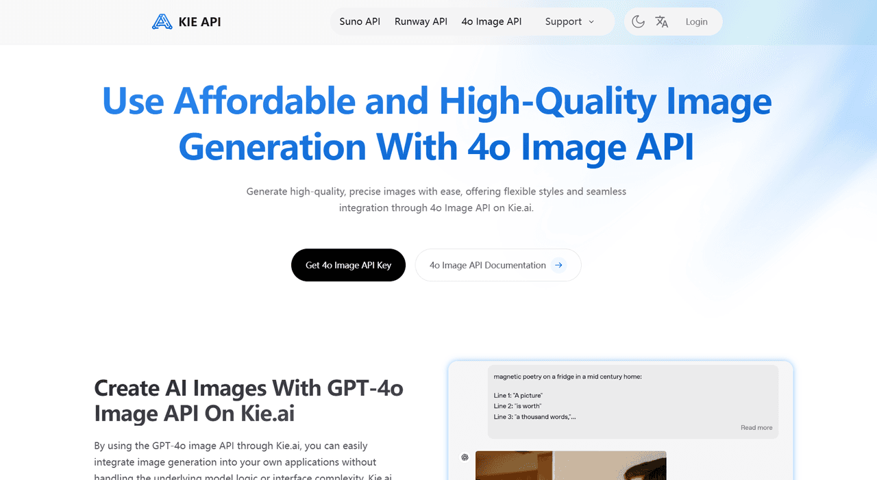 Kie.ai: Affordable 4o Image API screenshot 1