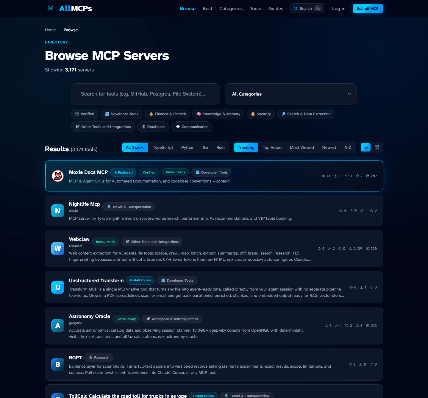 All MCPs screenshot 1