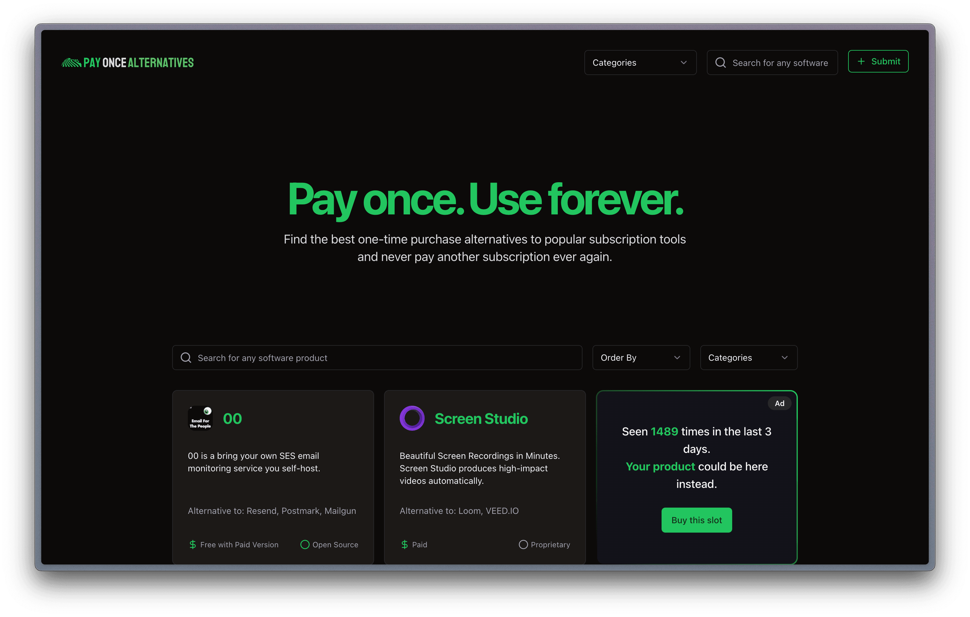 Pay Once Alternatives screenshot 1