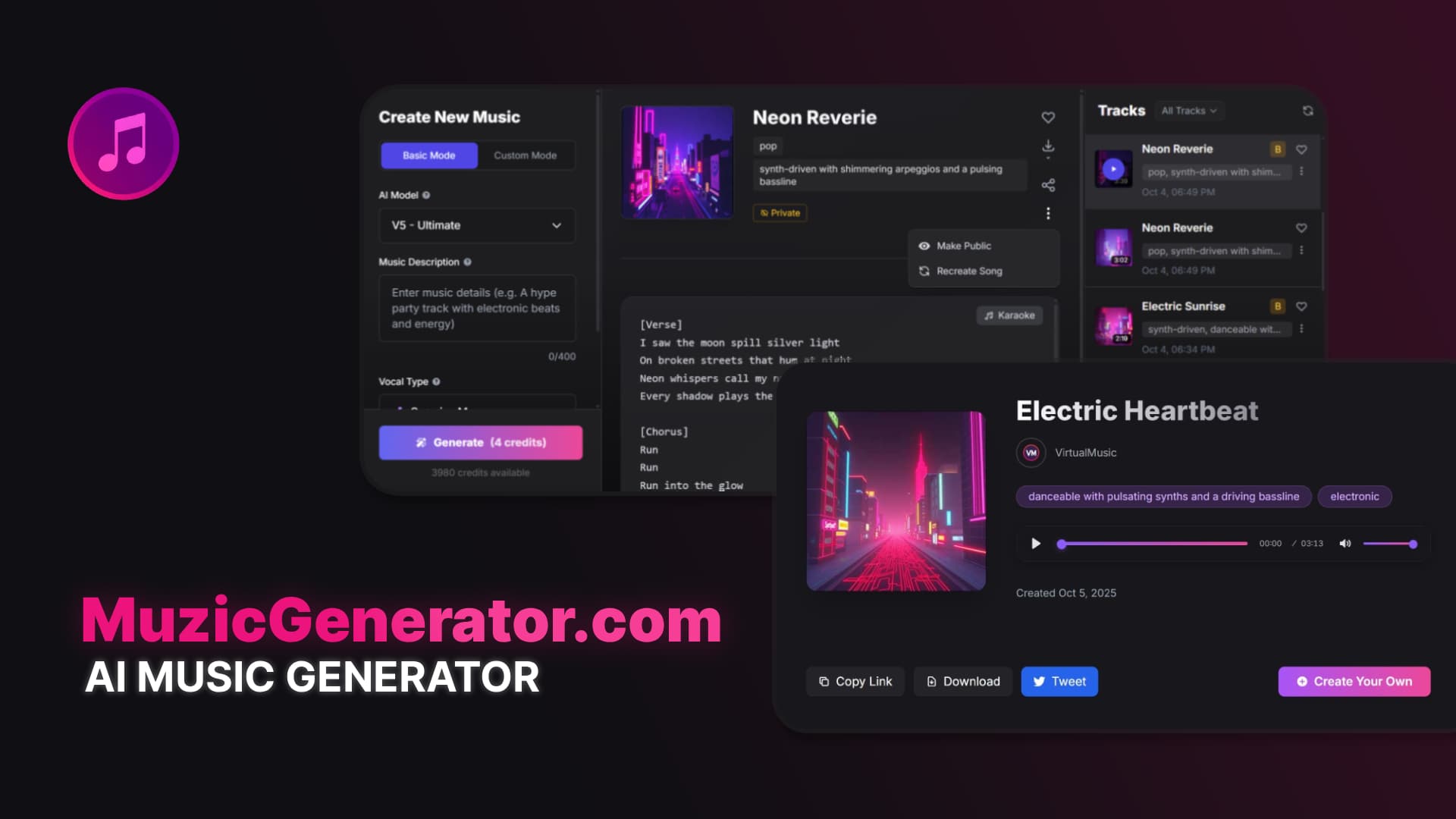 MuzicGenerator - AI Music Generator screenshot 1