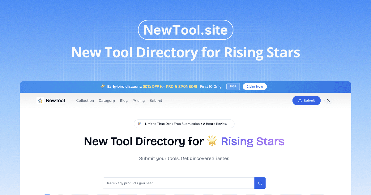 NewTool.site Rising Star Tools Directory screenshot 1