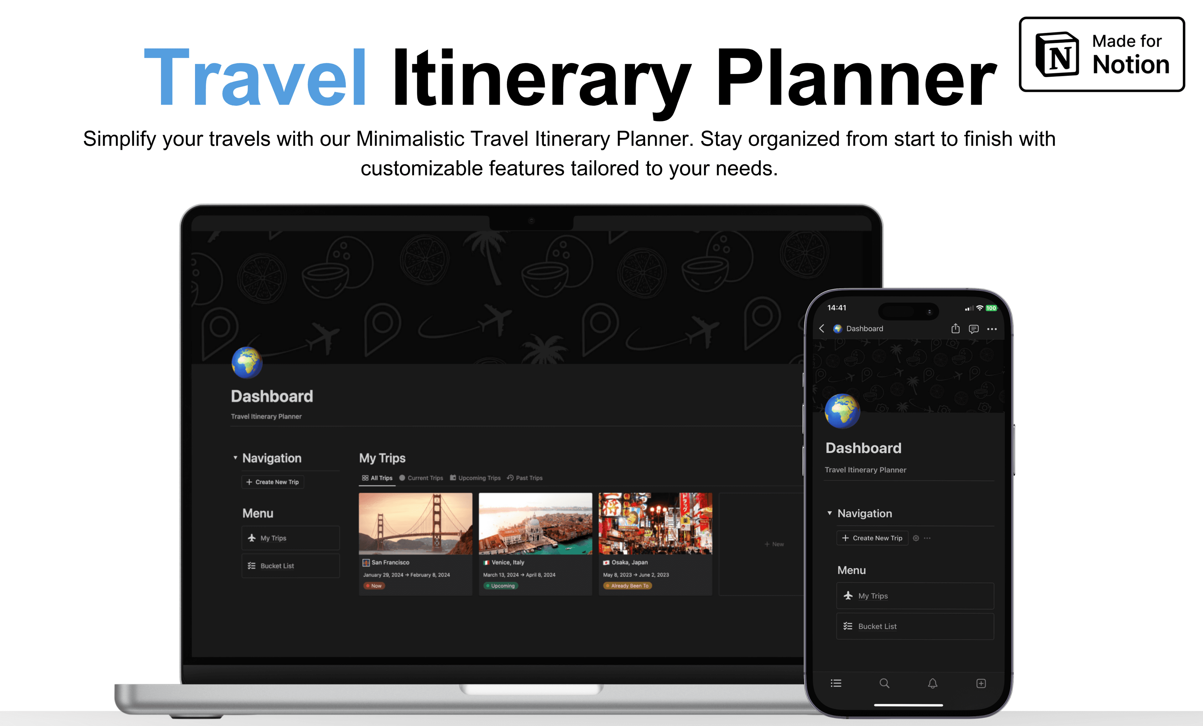 Travel Itinerary Planner for Notion screenshot 1