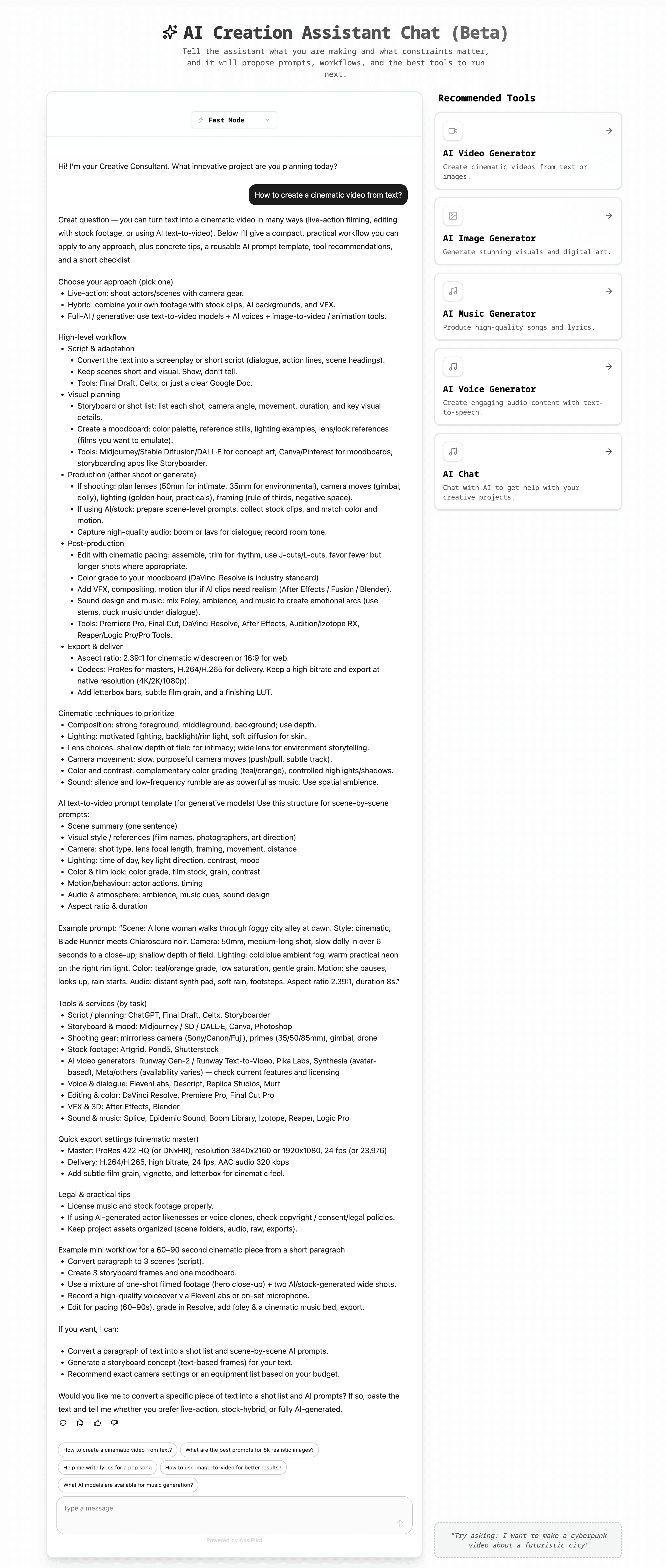 AssiPilotAI creative assistant for gener screenshot 1