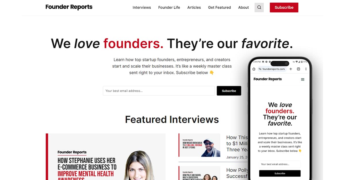 Founder Reports screenshot 1