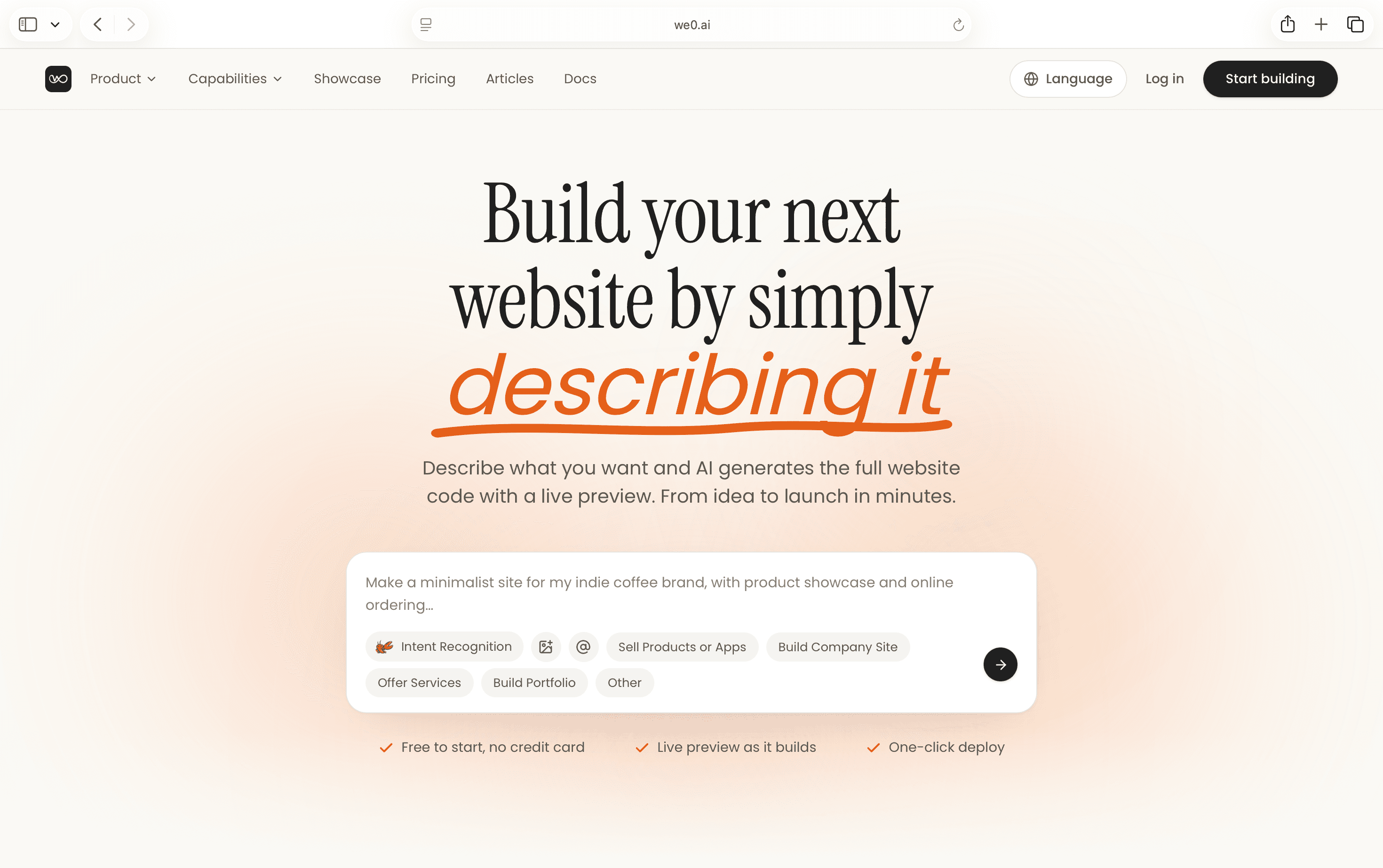 We0 AI screenshot 1