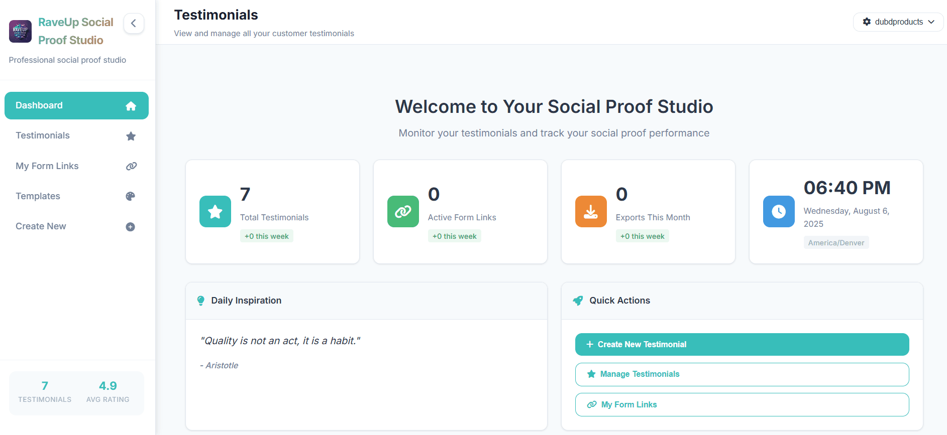 RaveUp Social Proof Studio: Testimonial  screenshot 1
