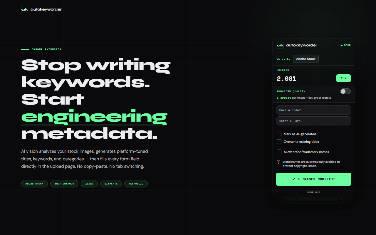 Autokeyworder screenshot 1