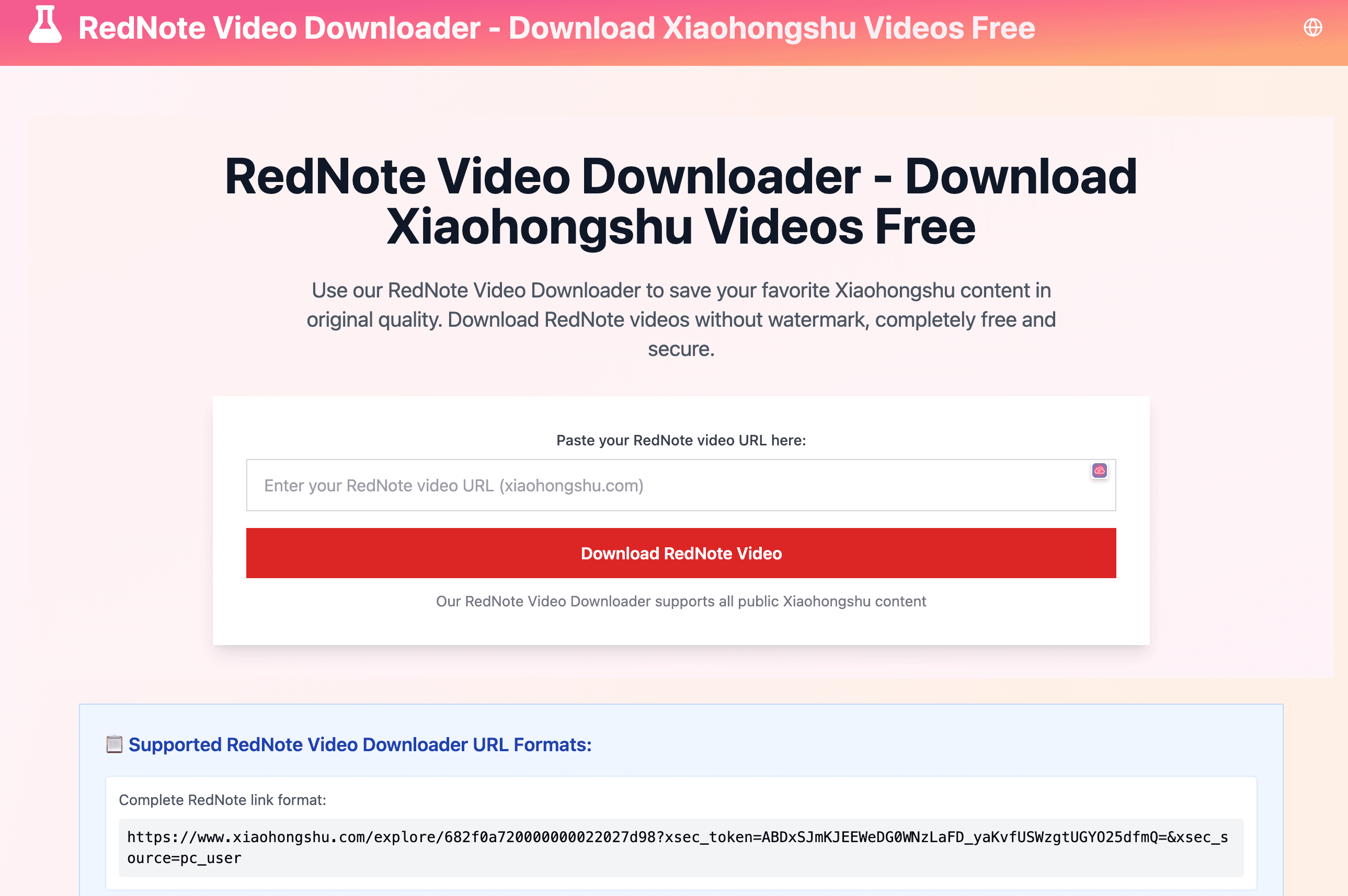 RedNote Video Downloader screenshot 1