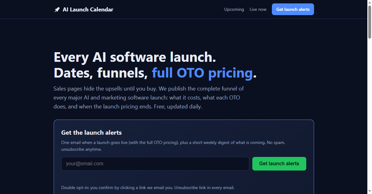 AI Launch Calendar screenshot 1