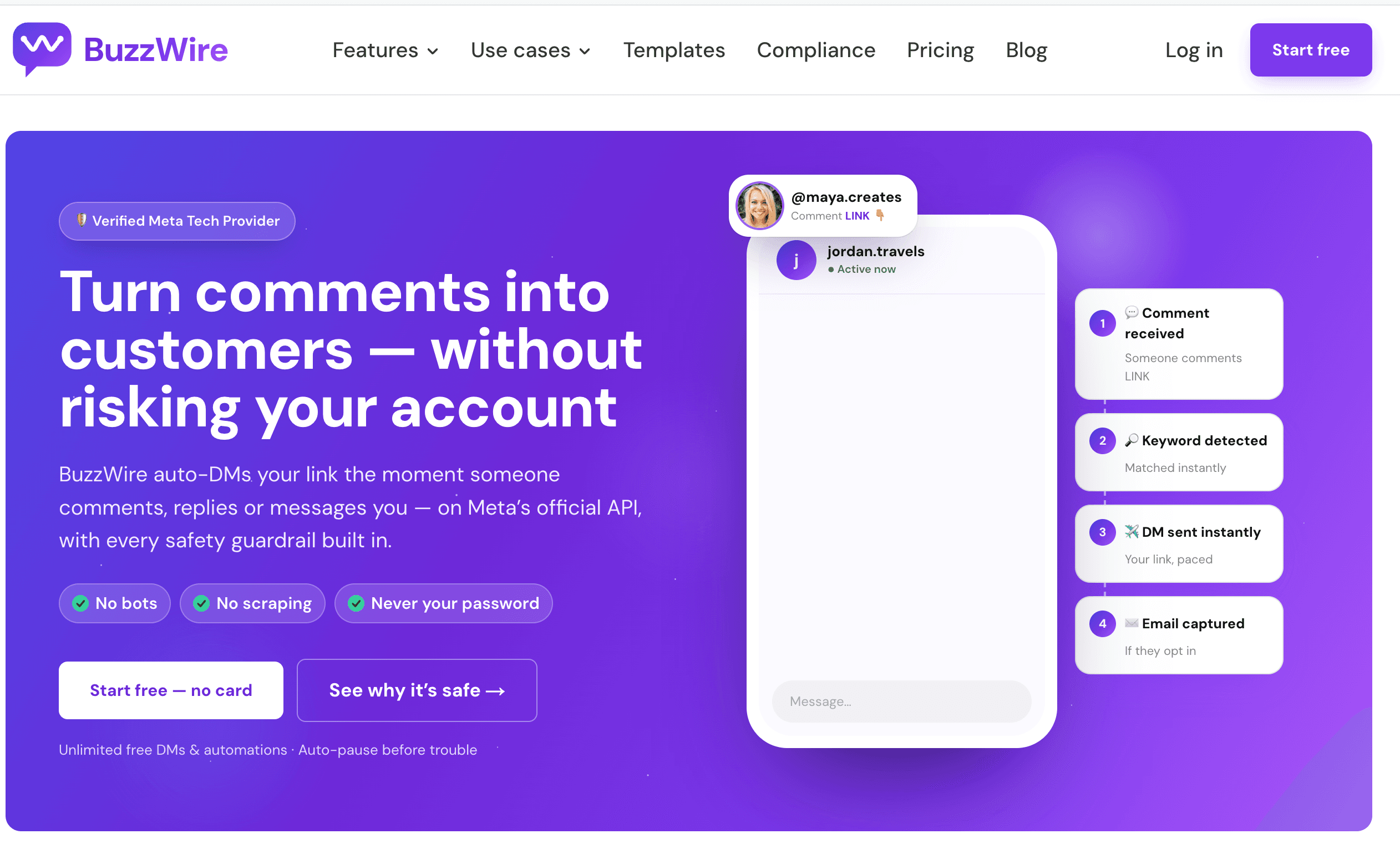 BuzzWire — Free Instagram DM Automation screenshot 1