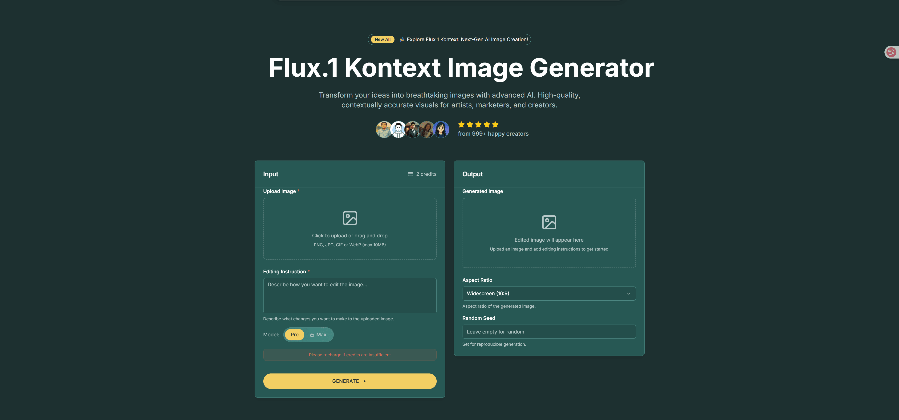Flux 1 Kontext Image Generator screenshot 1