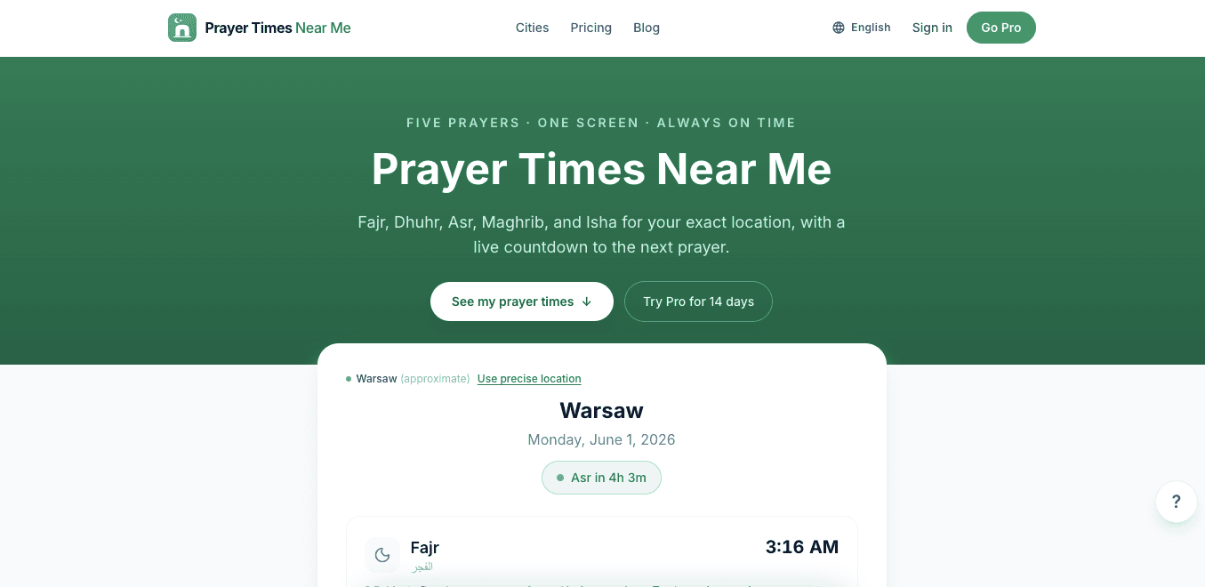Prayer Times Near Me screenshot 1