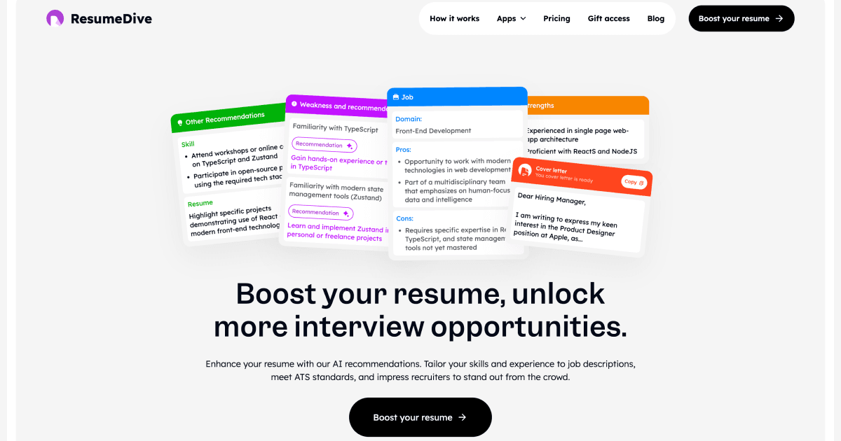 ResumeDive screenshot 1