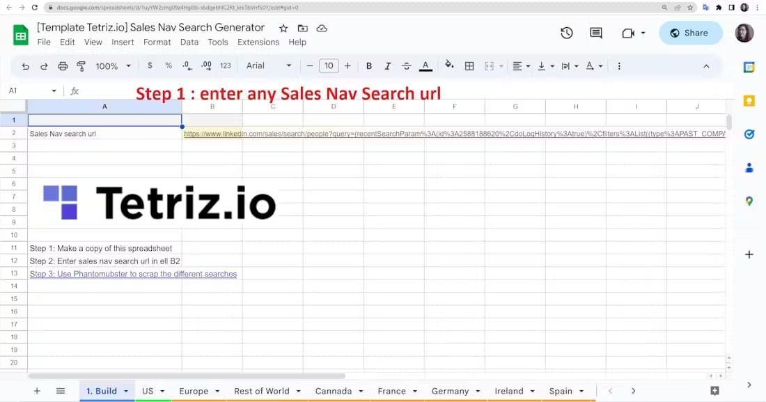 LinkedIn Sales Navigator Search Builder screenshot 1
