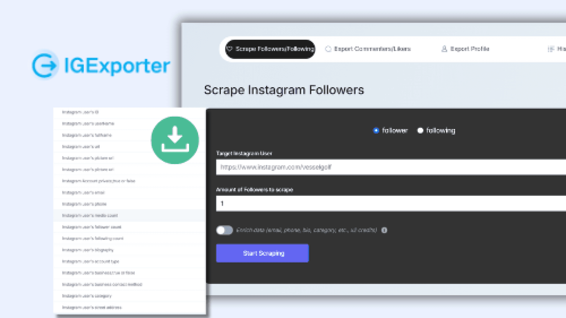 IGExporter screenshot 1