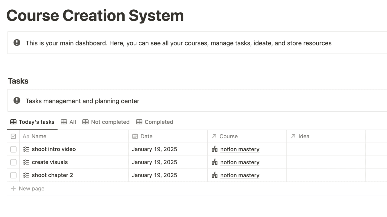 Course Creation System screenshot 1