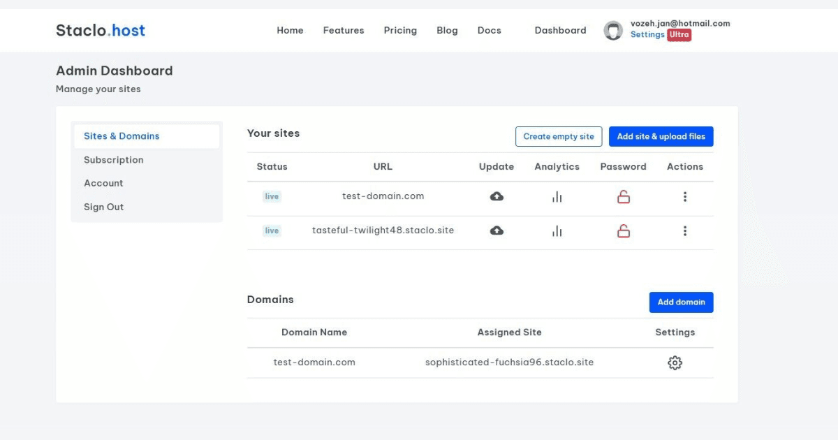 Staclo.host screenshot 1