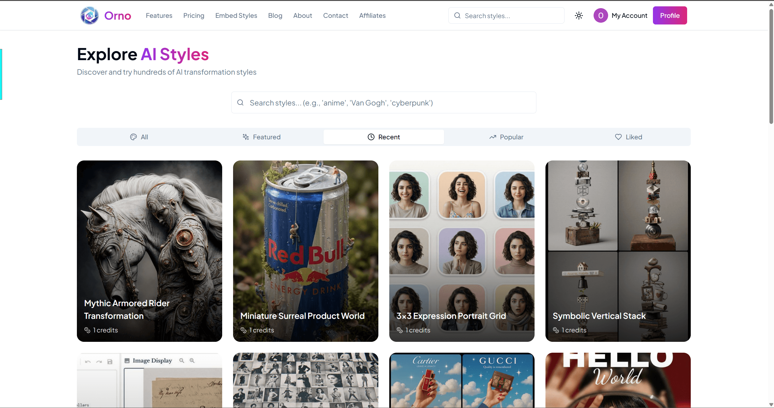 Orno — AI Image Editor & Prompt Library screenshot 1