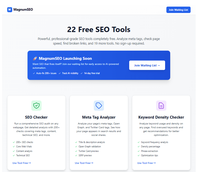Magnum SEO Tools screenshot 1